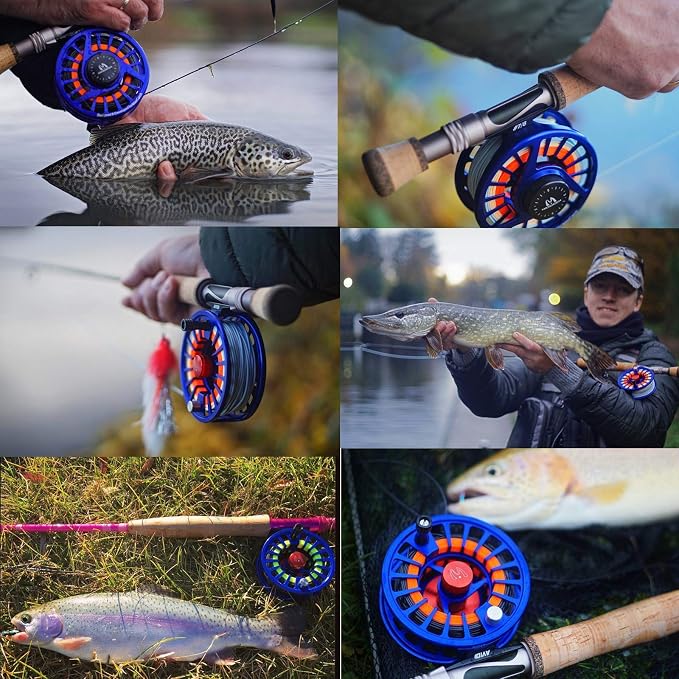 Maxcatch AVID Fly Fishing Reel with CNC-machined Aluminum Body - 1/3, 3/4, 5/6, 7/8, 9/10 Weights(Black, Green, Blue)