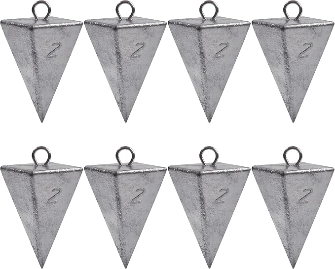Pyramid Sinkers Fishing Weights Saltwater Pyramid Weights for Surf Fishing Gear Tackle 1oz 2oz 3oz 4oz 5oz 6oz 8oz