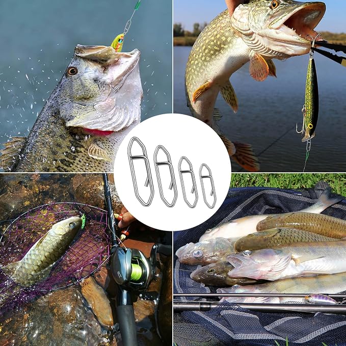100PCS Fishing Speed Clips, Fishing Swivels & Snaps, High Strength Speed Clips for Fishing Lures, Quick Change Snap Set, Freshwater Saltwater Lure Connector Tackle