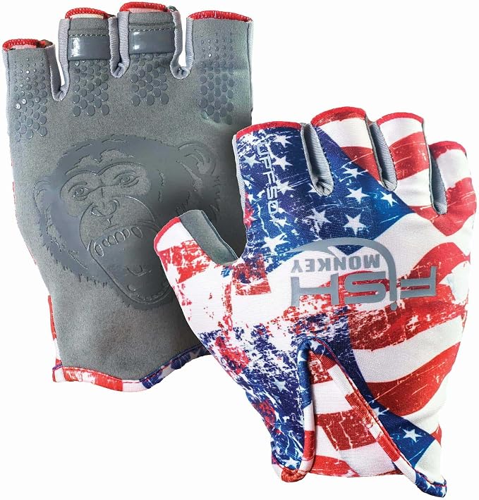 Fish Monkey Stubby Guide Glove, Enhanced-Grip Sun Protection Fishing Glove