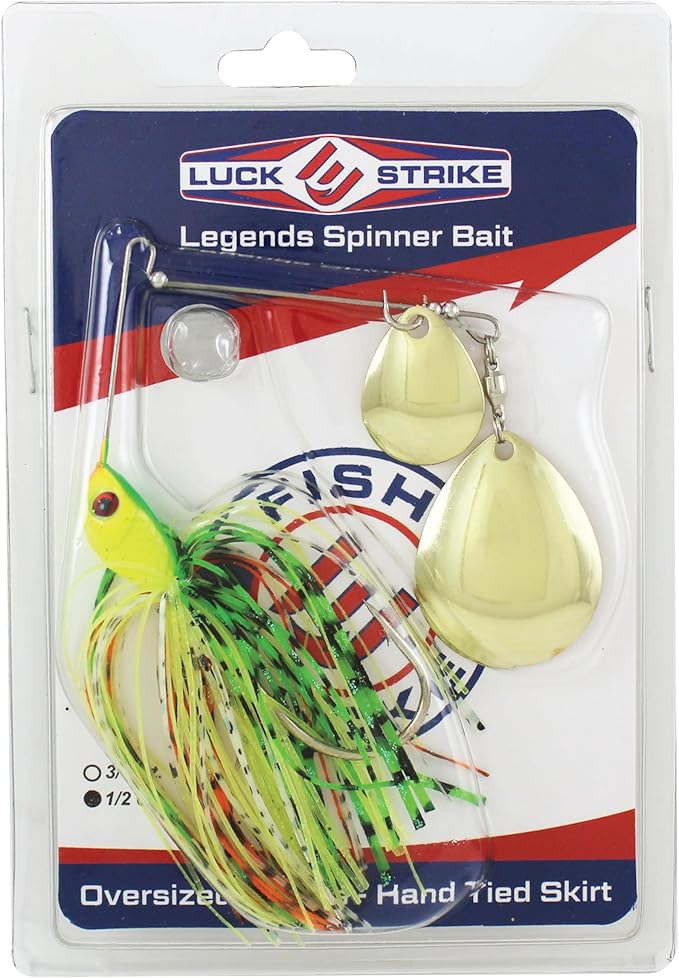 Luck E Strike Jimmy Houston Legends Spinner Bait with Colorado Blades (1/2 Ounce Spinnerbait) 5/0 Hook