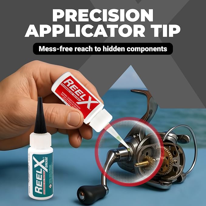 ReelX Fishing Reel Grease, Marine-Grade Anti-Rust Lubricant for Bearings, Spinning, Baitcasting, Spincast, Fly, Trolling & Electric Reels, Corrosion Prevention & Control
