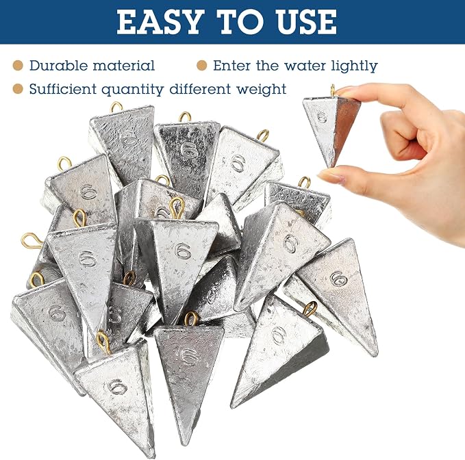 Shimeyao 18 Pieces Pyramid Sinkers Fishing Weights Triangle Fishing Sinkers Rig Pyramid Sinker for Ocean Saltwater Surf Bass Casting Gear Tackle