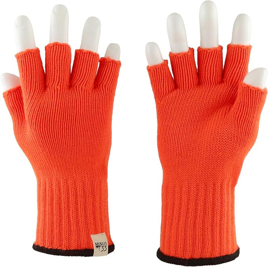 Merino Wool Fingerless Gloves - Hunting and Fishing Liner - Half Finger Warm Knitted Gloves
