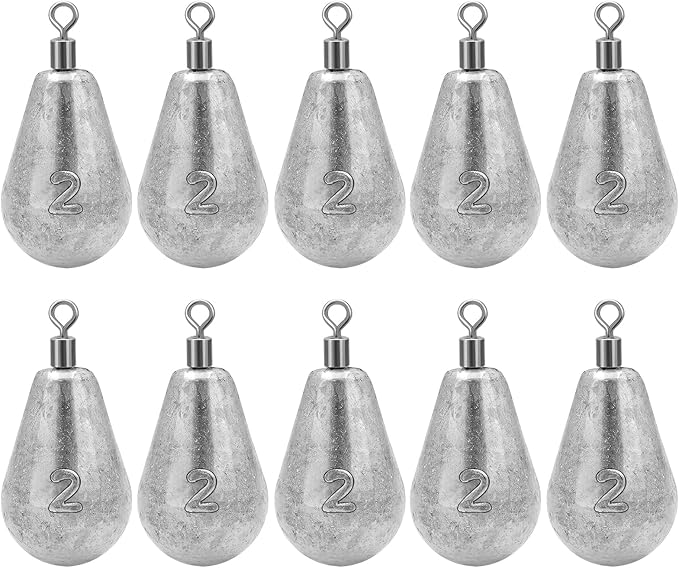 Long Casting Swivel Bell Sinkers Fishing Weights Drop Shot Weights with Swivels Fishing Lead Sinker 1/2oz 3/4oz 1oz 2oz 3oz