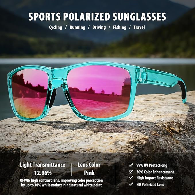 Sports Polarized Sunglasses for Men Women UV Protection Unbreakable Driving Running Fishing Hiking Sun Glasses