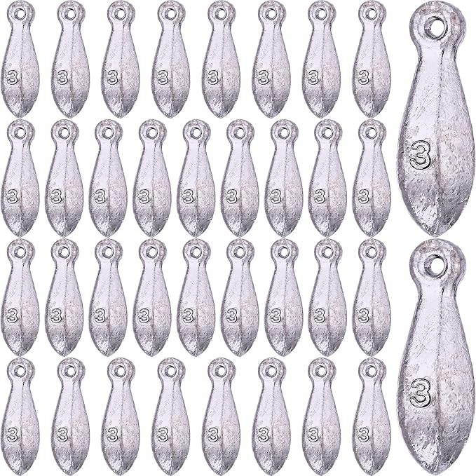 36 Pcs Bank Sinkers Fishing Weights Sinkers Weights for Surf Ocean Saltwater Freshwater Surf Bass Catfishing Fishing Casting Gear Tackle
