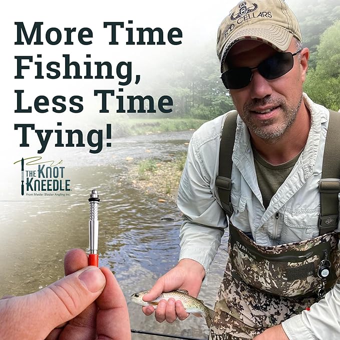 KNOT KNEEDLE - Fishing Knot Tying Tool, Fish Hook Tying Tool, Fish Knot Tying Tool, for Hooks & Lines, Fishing Gear & Accessories - Single with Zinger