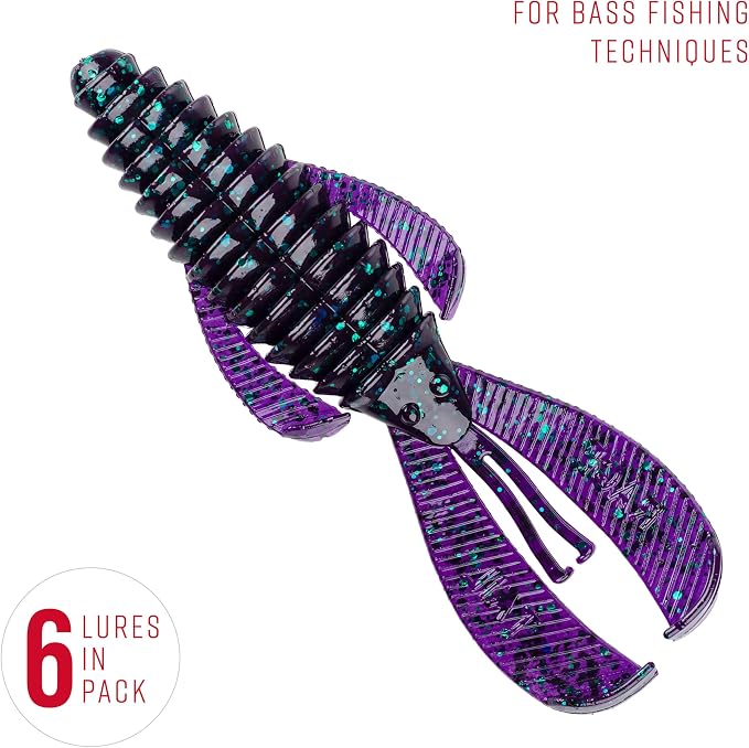 Strike King Rage Bug Fishing Lure, Soft Plastic Grub, Unique Design, Subtle Action