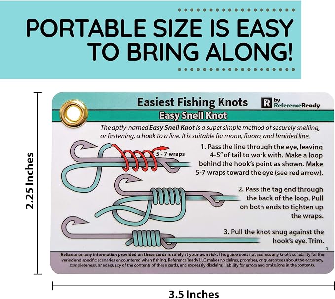 Easiest Fishing Knots: Waterproof Guide on How to Tie 12 Simple Fishing Knots with Mini Carabiner, Perfect for Beginners