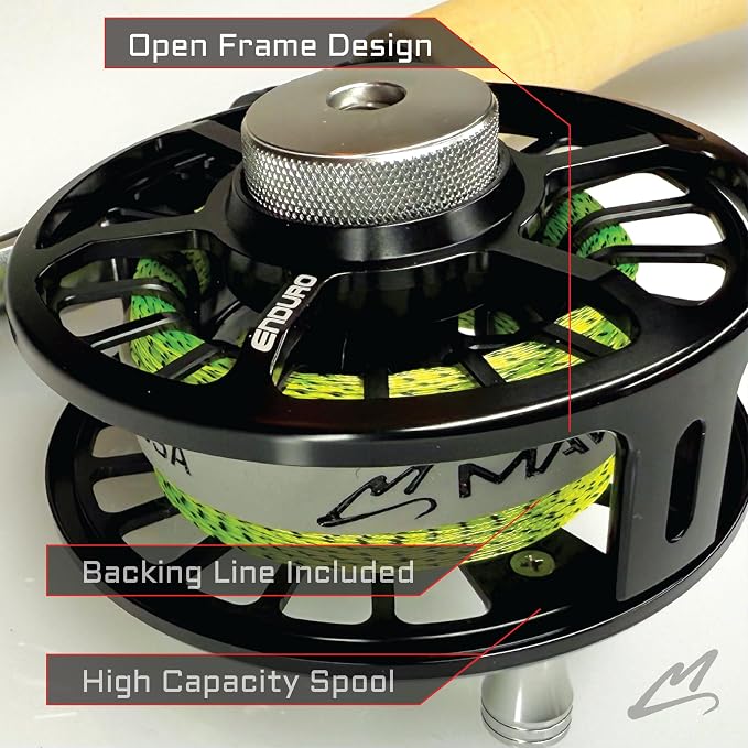 MAVRK USA Fly Fishing Reel | Large Arbor Closed Cage & Micro Reels | Euro Nymph & Floating Line | Ultra Lightweight, High Capacity, CNC Machined, Smooth Drag System
