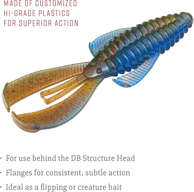 Strike King Rage Bug Fishing Lure, Soft Plastic Grub, Unique Design, Subtle Action