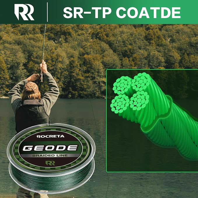 Geode Braided Fishing Line, Super Strong Power Braid Lines for Saltwater and Freshwater Fish 8-50lb, 150yds/300yds/500yds/1000yds
