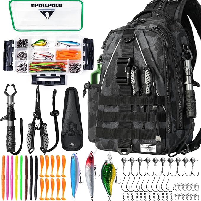 Ghosthorn Fishing Backpack Waterproof Tackle Bag Sling Bag Gift