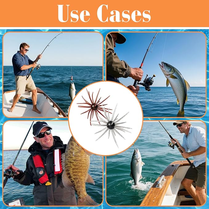 4Pcs Floating Sea Urchin Soft Lure - Super Urchin Bait with Tentacles, TPE Finesse Baits for Bass Fishing, Multi-Species Lures for Drop Shot, Wacky Rig, Neko Rig, Durable & Lifelike Fishing Lures