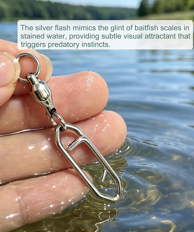 Ball Bearing Swivel with Speed Clips Snap Kit 22pcs - Heavy Duty Stainless Steel Polished Silver Fishing Swivels Snaps Sizes 0#- 4#, 44LB-99LB Saltwater Freshwater Fishing Lure Quick Clips