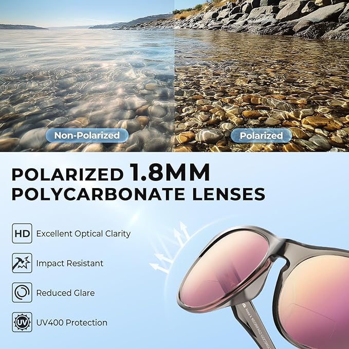 KastKing Alsea Polarized Bifocal Sports Sunglasses With PuriVex Protective Lens Coating,Grilamid Frame,Women Sunglasses