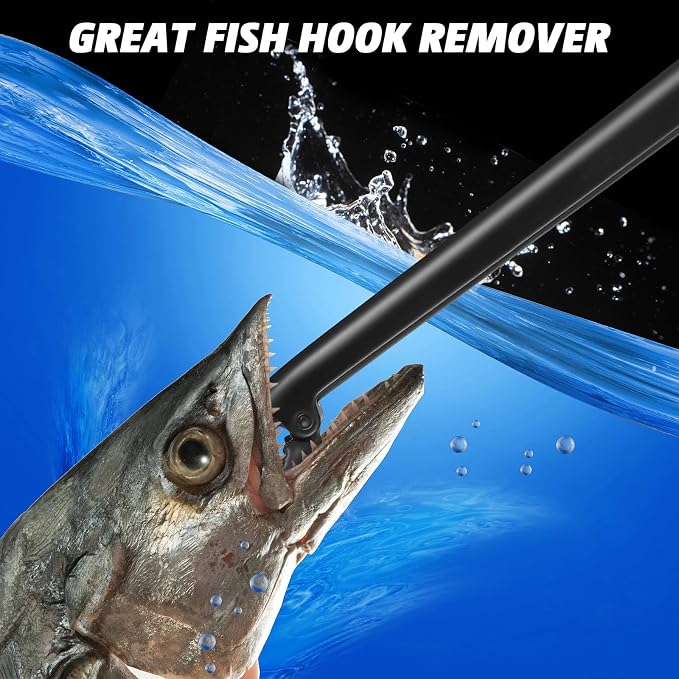 4 Pcs Stainless Steel Fish Hook Remover Extractor Steel Fish Hook Remover Tool Fishing Hook Remover for Freshwater and Saltwater Fishhook Removal Tool, 11.6 x 4.3 Inch