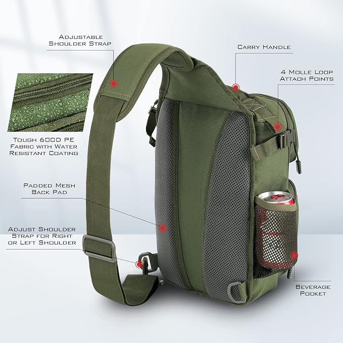 KastKing BlowBak Tactical Sling Tackle Bag-Lightweight Fishing Backpack Storge Fishing Gear and Equipment,Gift for Men