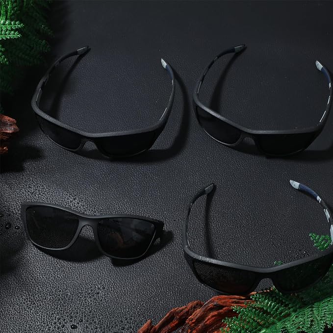 TOODOO 4 Pairs Men Polarized Sunglasses with UV Protection Driving Glasses Sports for Sport Outdoor Activities