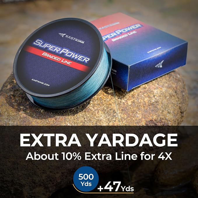 KastKing SuperPower Braided Fishing Line - Abrasion Resistant Braided Lines – Incredible Superline – Zero Stretch – Smaller Diameter – A Must-Have!