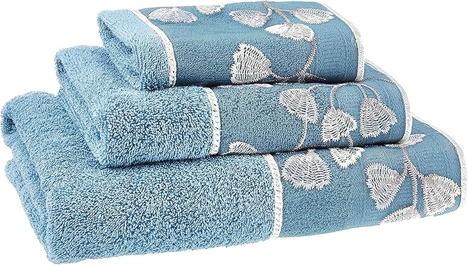 Zahari Home Capri Modern Bathroom Towel Set - 3 Piece Set, Bath Towel, Hand Towel and Wash Towel - Classic Luxury Contemporary Decor - Beautiful Bath Ensemble - Unique Royal Blue
