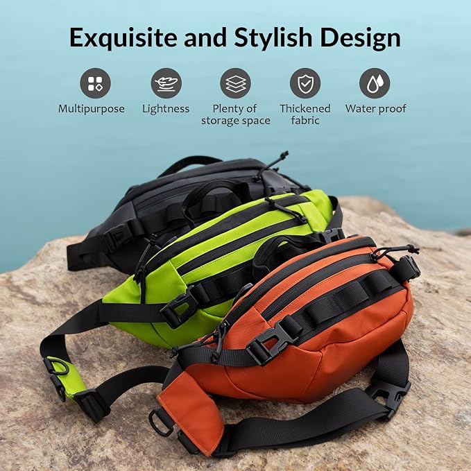 THKFISH Fishing Waist Pack, Fishing Tackle Bag Waterproof Fanny Pack for Women & Men Portable Sling Bag