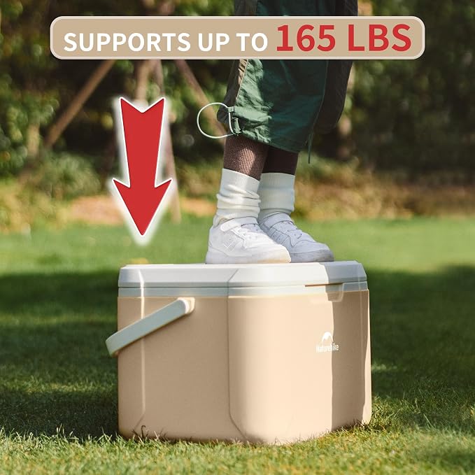 Naturehike 5.3/15/19 QT Hard Cooler, Insulated Ice Chest Box, Portable Ice Retention Cooler for Beach Camping Picnic Fishing Barbecue