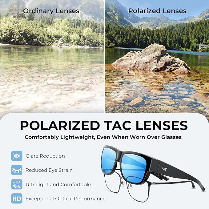 KastKing Chariton Fit-Over Polarized Wrap Around Over Sunglasses for Men and Women, Ideal for Driving Fishing Cycling Running