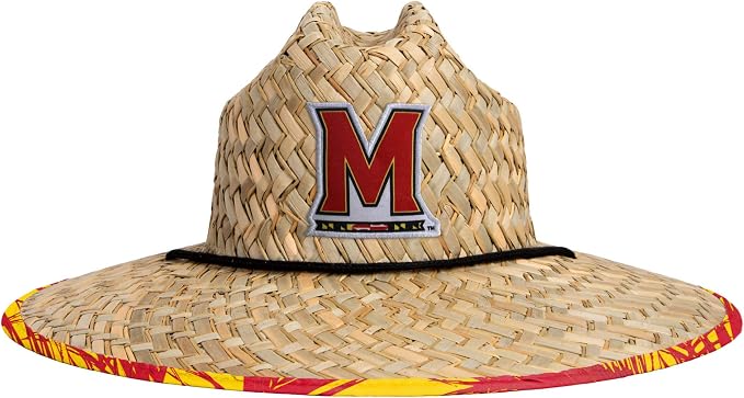 FOCO Men's NCAA College Team Logo Floral Straw Sun Hat