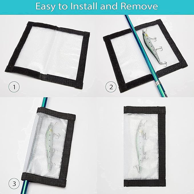 2-8 Pack Fishing Lure Wraps, Resistant Clear PVC Lure Covers for Rod Fabric Hook Protectors