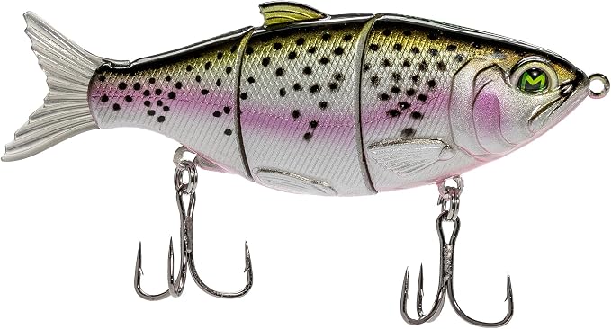 Lew's MachShad Fishing Lure, Lipless Jointed Swimbait, Realistic Swimming Action, Slow Sinking, Size 4 Mustad KVD Elite Short Triple Grip Treble Hooks