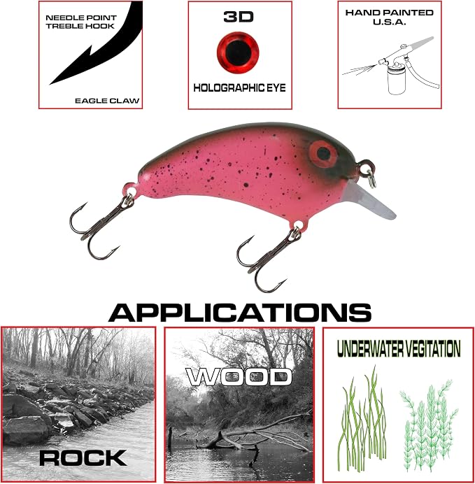 Luck E Strike Crappie Magic Crankbait (2 Inch Crappie Lure) Made in The USA