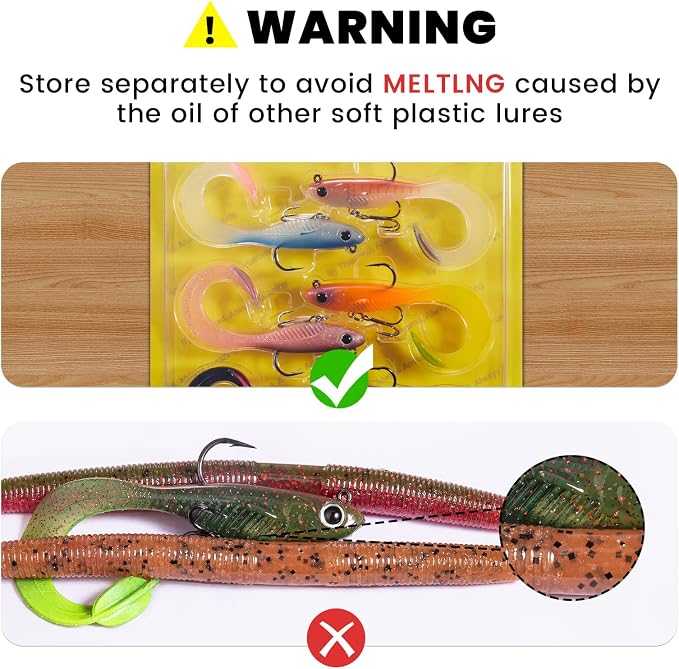 TRUSCEND Duramax Pre-Rigged Fishing Lures with BKK Jig Hooks, 10X Tear-Resistant TPE Soft Swimbaits for Bass Striper Trout Crappie Walleye Grouper, Lifelike Fishing Baits for Saltwater and Freshwater