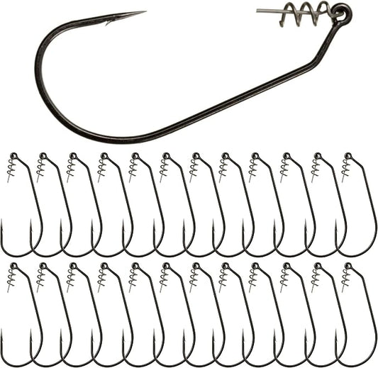 Reaction Tackle Swimbait Hooks for Bass Fishing - Soft Plastic Fishing Hooks with Centering Spring pin for Soft Plastic Swim Baits and Worm Lure Baits