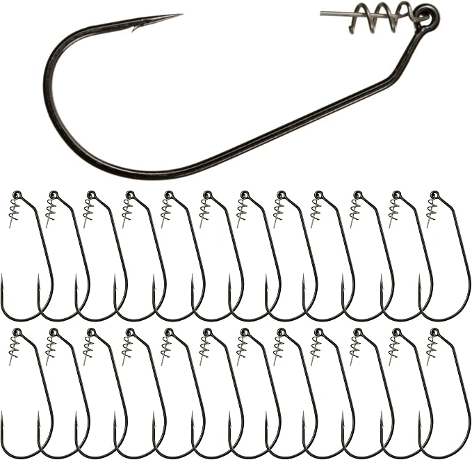 Reaction Tackle Swimbait Hooks for Bass Fishing - Soft Plastic Fishing Hooks with Centering Spring pin for Soft Plastic Swim Baits and Worm Lure Baits