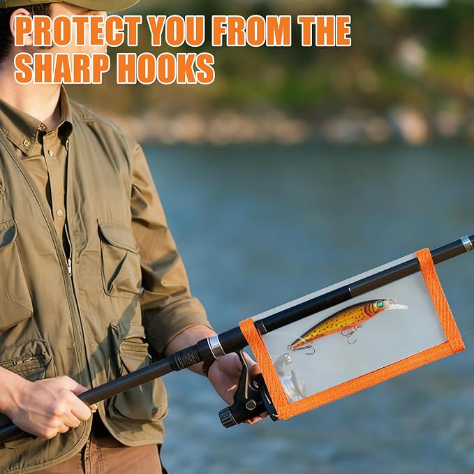 Fishing Lure Wraps, Fishing Hook Covers Durable Clear PVC Lure Covers Keeps Fishing Safe Easily See Lures Bait Storage Protector