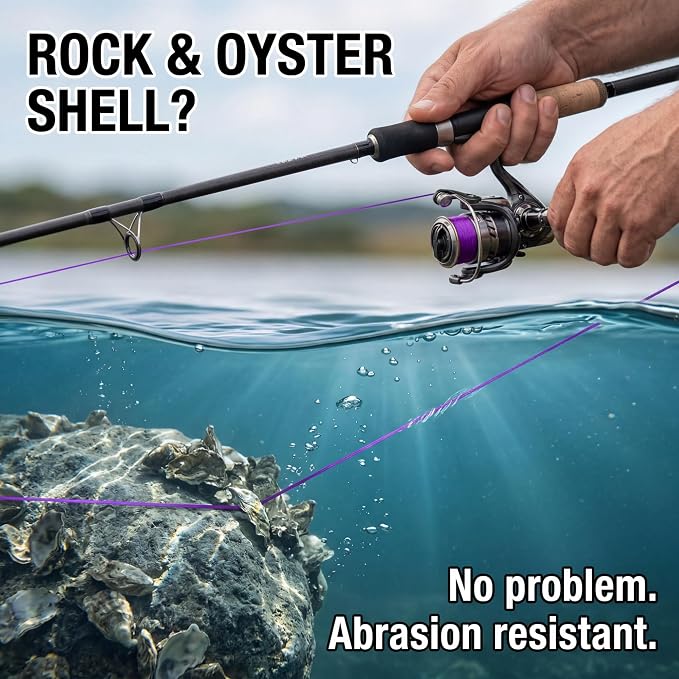 Monofilament Fishing Line 500 Yards 10-35lb Test, High Abrasion Resistant Leader, Low Memory Nylon Line for Freshwater Saltwater (Clear/Purple/Black/Orange/Red-Brown)