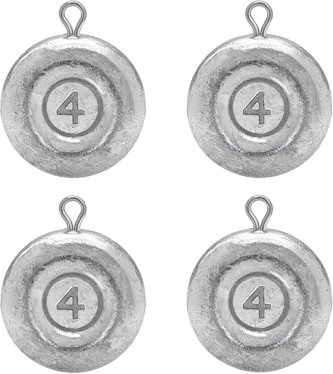 Fishing Weights Sinkers, Disc Sinkers Weights Coin Sinkers Freshwater Saltwater River Bank Surf Fishing Catfishing 1oz 2oz 3oz 4oz
