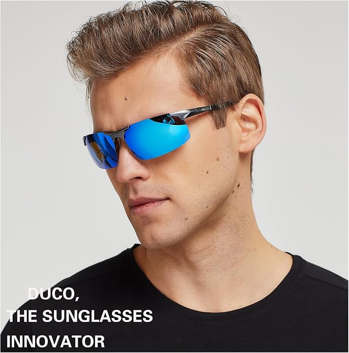 DUCO Polarized Sunglasses Mens Ultralight Carbon Fiber Sun Glasses for Men Driving Sports Fishing UV400 Protection DC8277