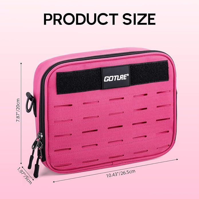Goture Fishing Tackle Bag, Bait Storage Binder with Detachable PVC Clear Sleeves, 900D Water-Resistant Pink Sling Bag, Soft Bait Hooks Sinkers Fishing Accessories Storage for Saltwater & Freshwater