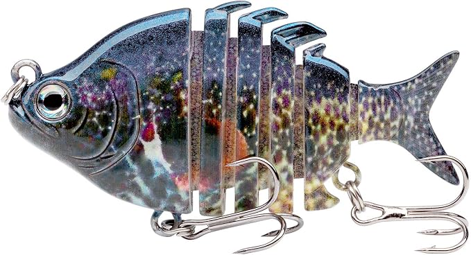 Bassdash SwimPanfish 0.34oz Hard Swimbaits Multi Jointed Topwater Trout Bass Fishing Crank Lure for Freshwater and Saltwater