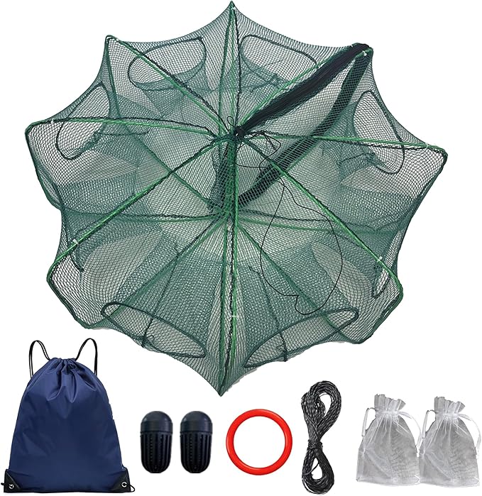 Foldable Minnow Trap,Crab Trap,Fishing Net,Bait Cage for Crabs Minnow Lobster Shrimp Crawfish