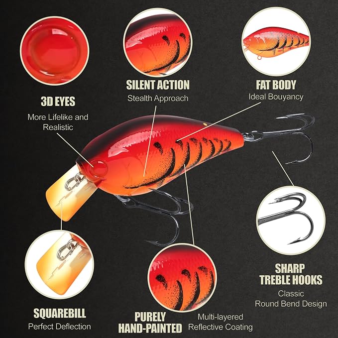 LUCKY CRAFT LC 2.5 Silent Crankbait Fishing Lures, 2-3/8” Squarebill Crankbait, Bass Lures, Floating 4ft Depth Hard Bait, Champion Freshwater Fishing Gear and Tackle Box Accessories