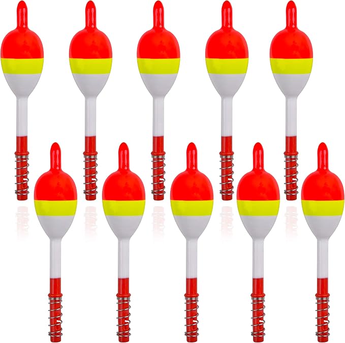 SILANON Wood Slip Bobbers Fishing Floats and Bobbers Spring Oval Stick Slip Floats for Crappie Catfish Trout Panfish Walleyes Fishing 5/10pcs