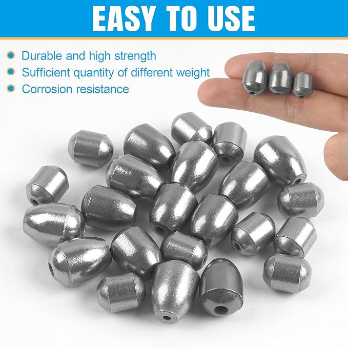 Egg Sinkers Fishing Weights Kit, 23/40pcs Fishing Weights Sinkers Slip Sinkers Catfish Weights Bass Casting Sinker Weights Lead Free Fishing Weights for Freshwater Saltwater Fishing