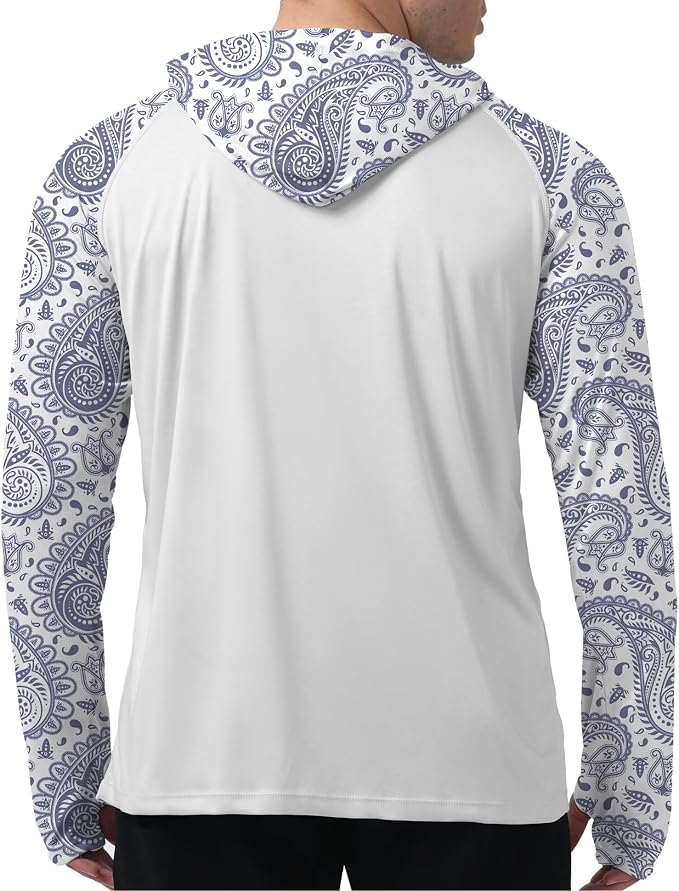 Men's UPF 50+ Sun Protection Hoodie Shirt Long Sleeve SPF Fishing Outdoor UV Hiking Lightweight Shirts