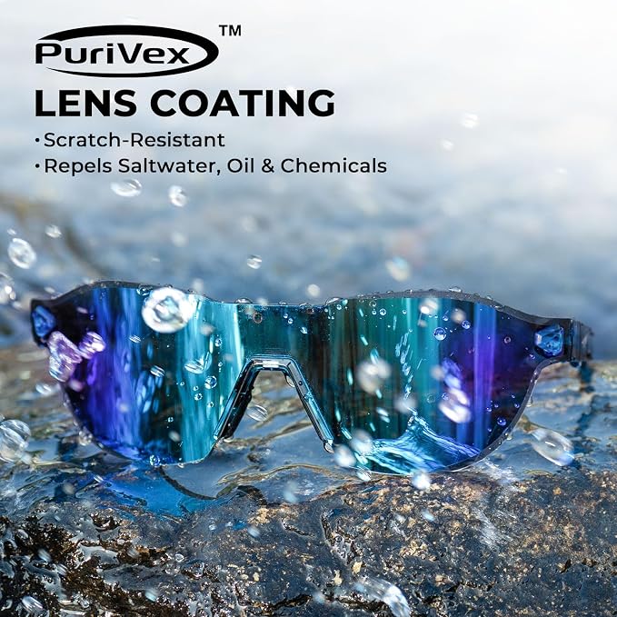 KastKing Nizini Polarized Sports Fishing Sunglasses, With PuriVex Protective Lens Coating, Rimless Wrap Design, Men Women
