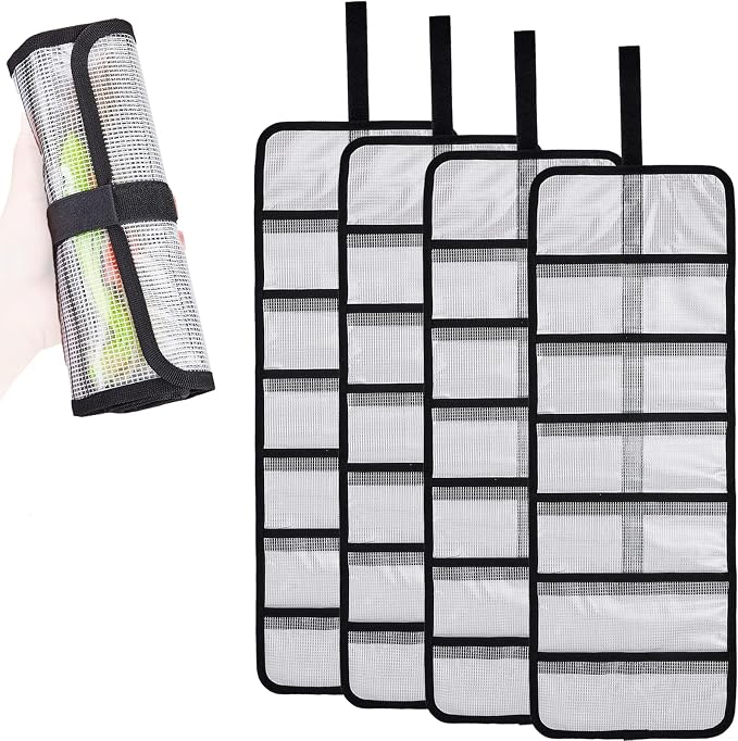 Roll Up Fishing Lure Wraps Set-Durable Lure Bag 6 Pocket PVC Protective Cover Saltwater Hook Covers Fabric Lure Protector Trolling Lure Tackle Box