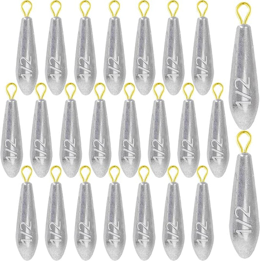 Landhoow Drop Shot Fishing Sinker Weights Kit Freshwater Catfishing Fishing Sinker Bass Casting Removable Line Saltwater Streamlined Snap Weight for Trolling Surf Tackle